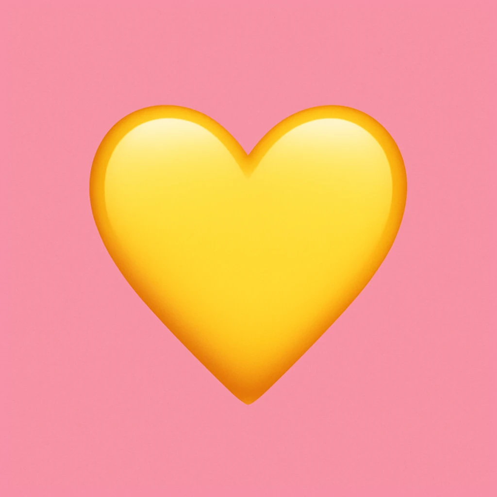 yellow heart emoji with a pink background emoji