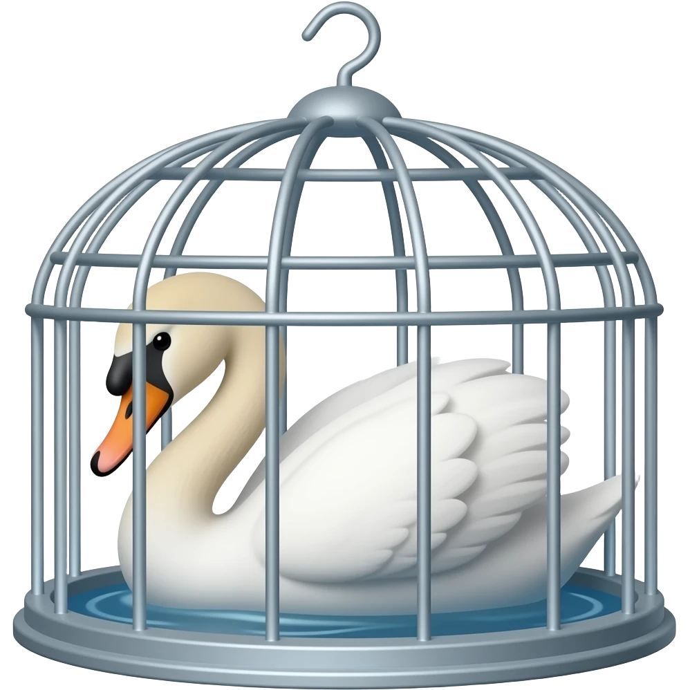 Swan in a cage emoji