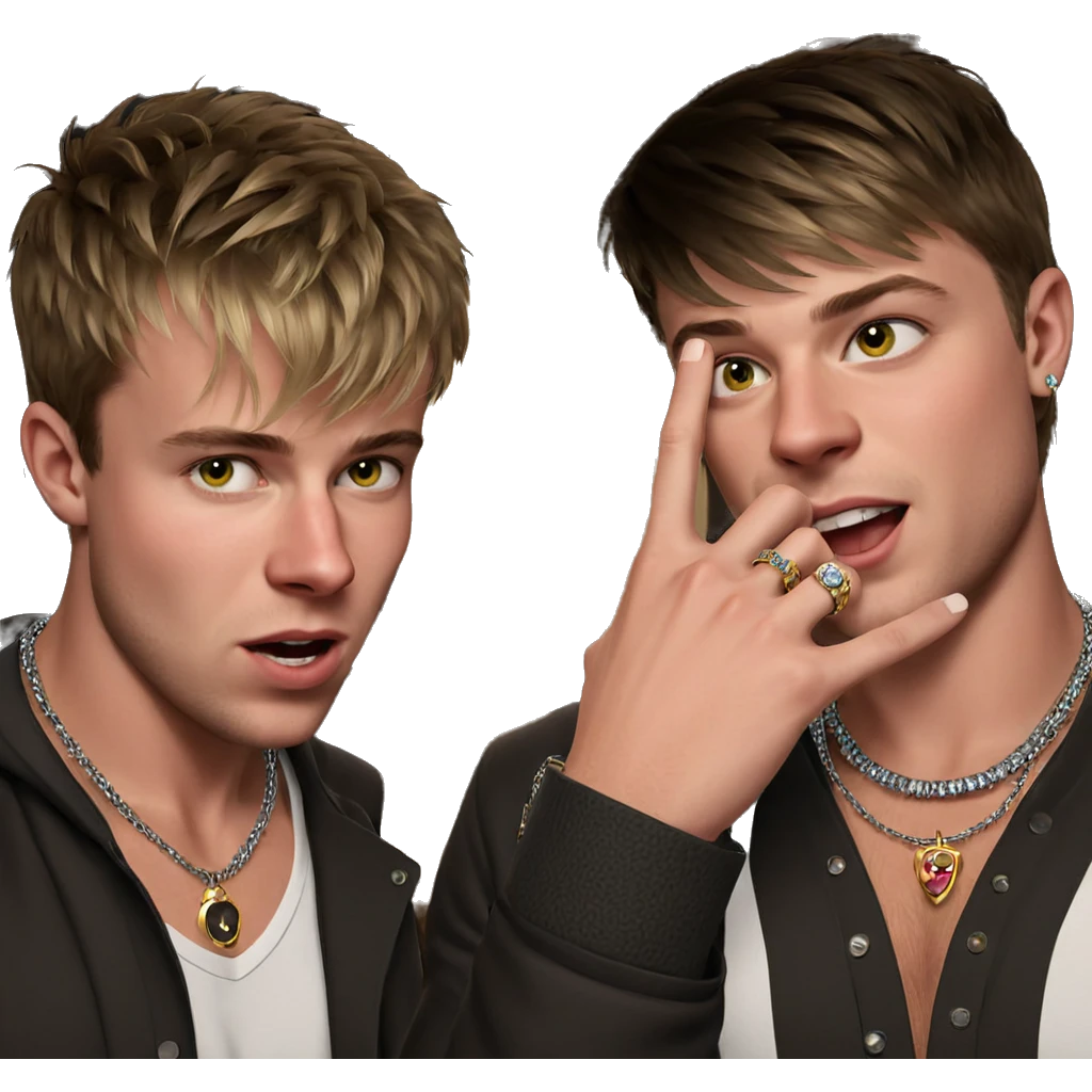 boys with jewelry and style emoji