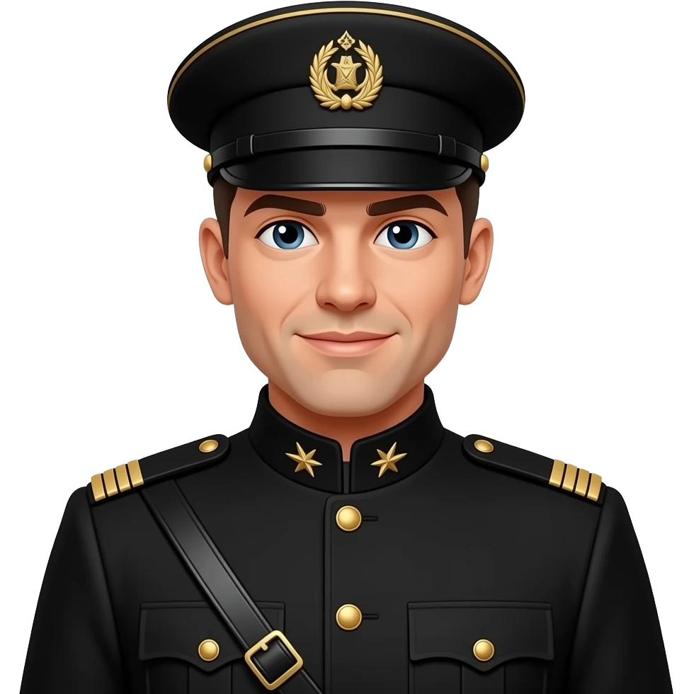 man with black soldioruniform emoji