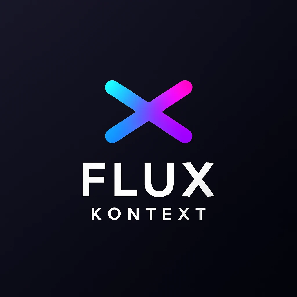 make a image with logo of  text "FLUX Kontext" emoji