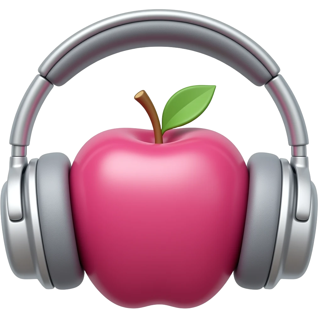 Pink apple airmax headphones emoji