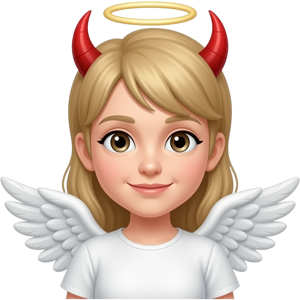 Ange qui porte des antenne de demon emoji