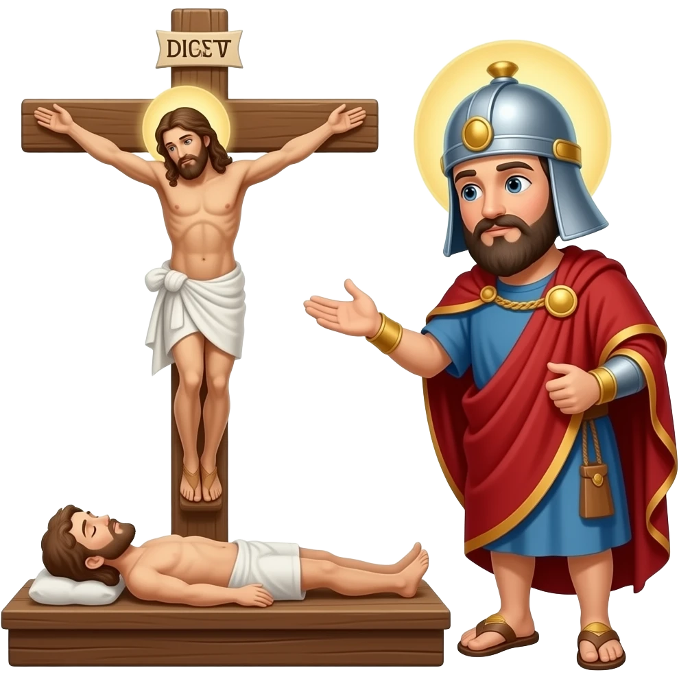 UN UCENIC A VENIT LA PILAT SI LA RUGAT SAI IA TRUPUL LUI ISUS DE PE CRUCE emoji