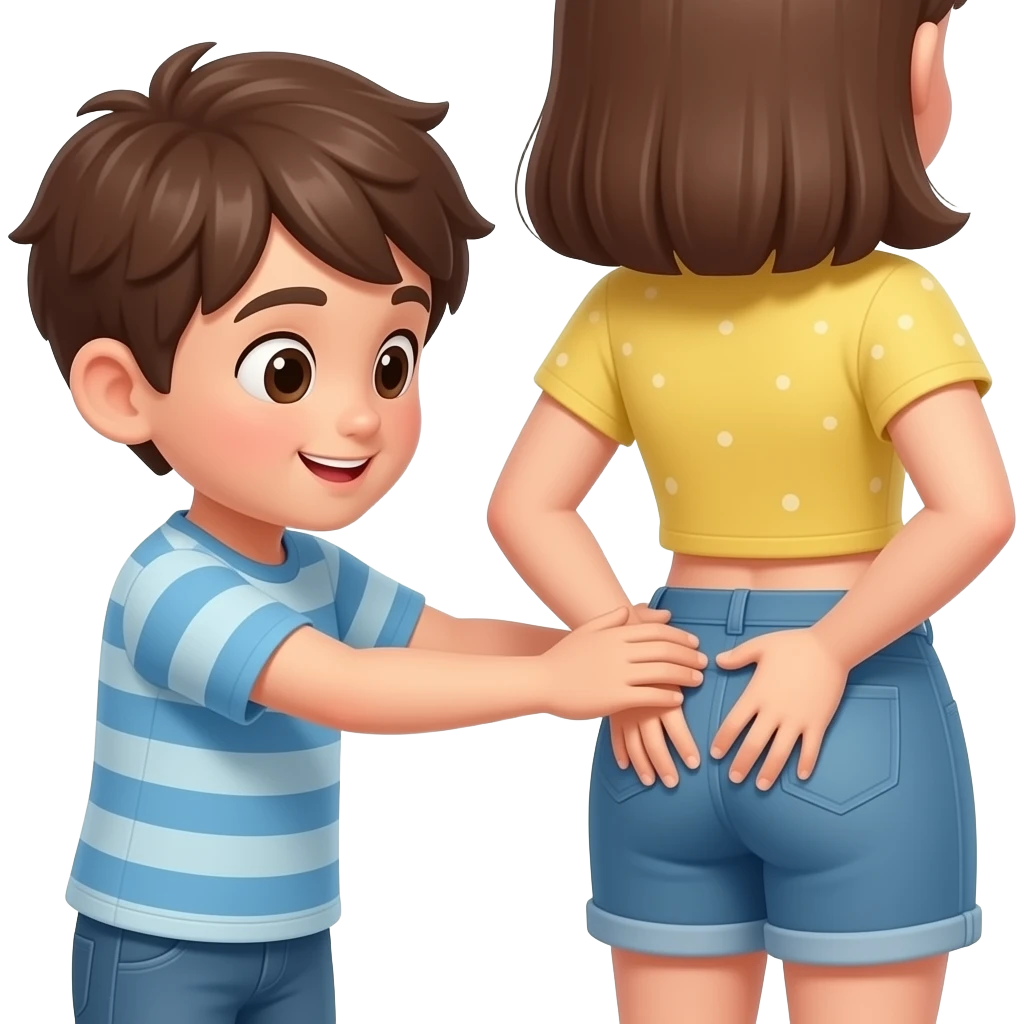 Kid boy puts private organ  in ass a girl kid emoji