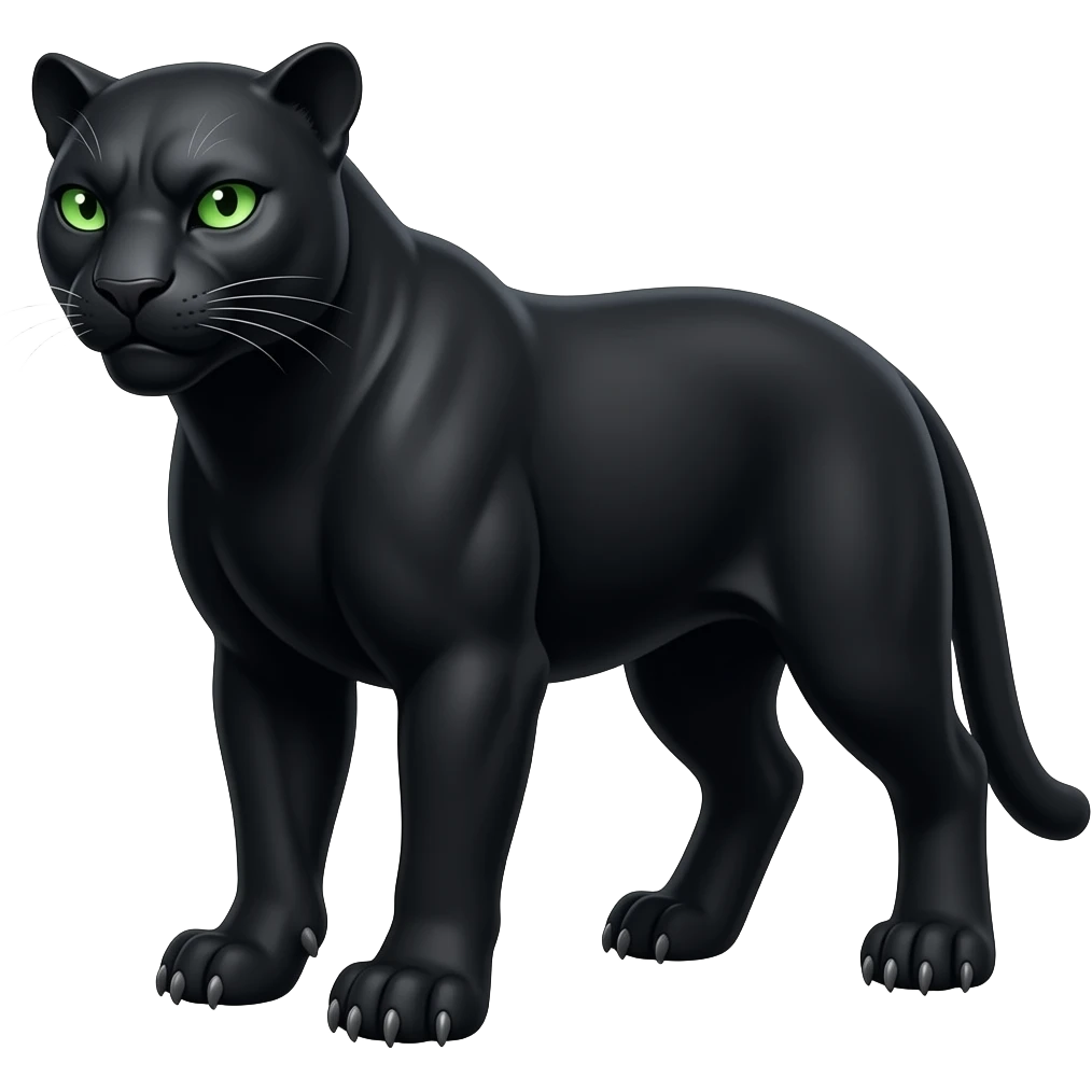 Pantera negra con ojos verdes prepotente emoji