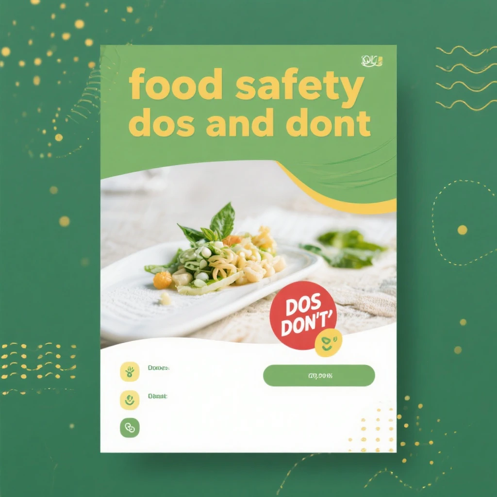 make a detail poster with title of "food safety dos and dont" emoji