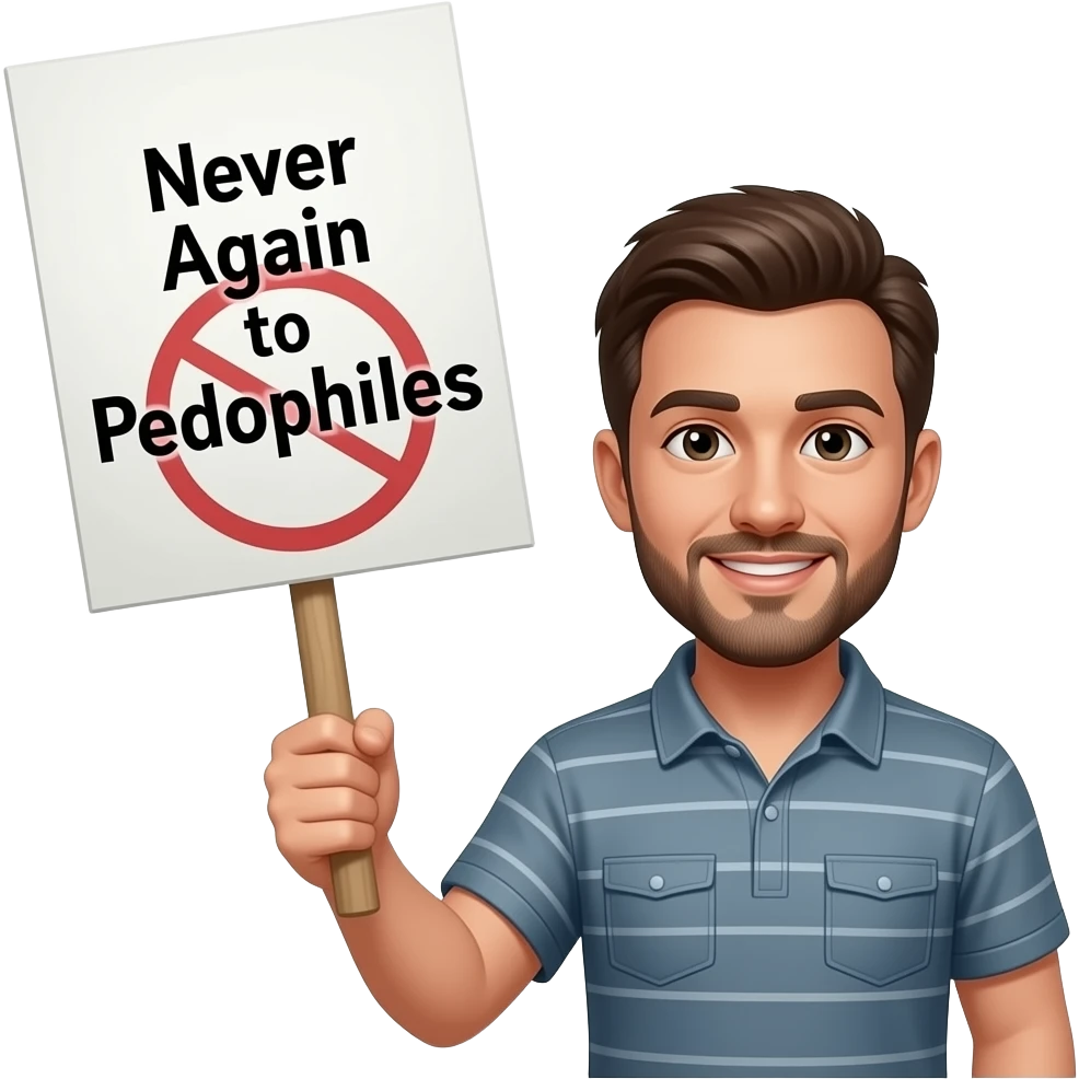 Never Again to Pedophiles emoji
