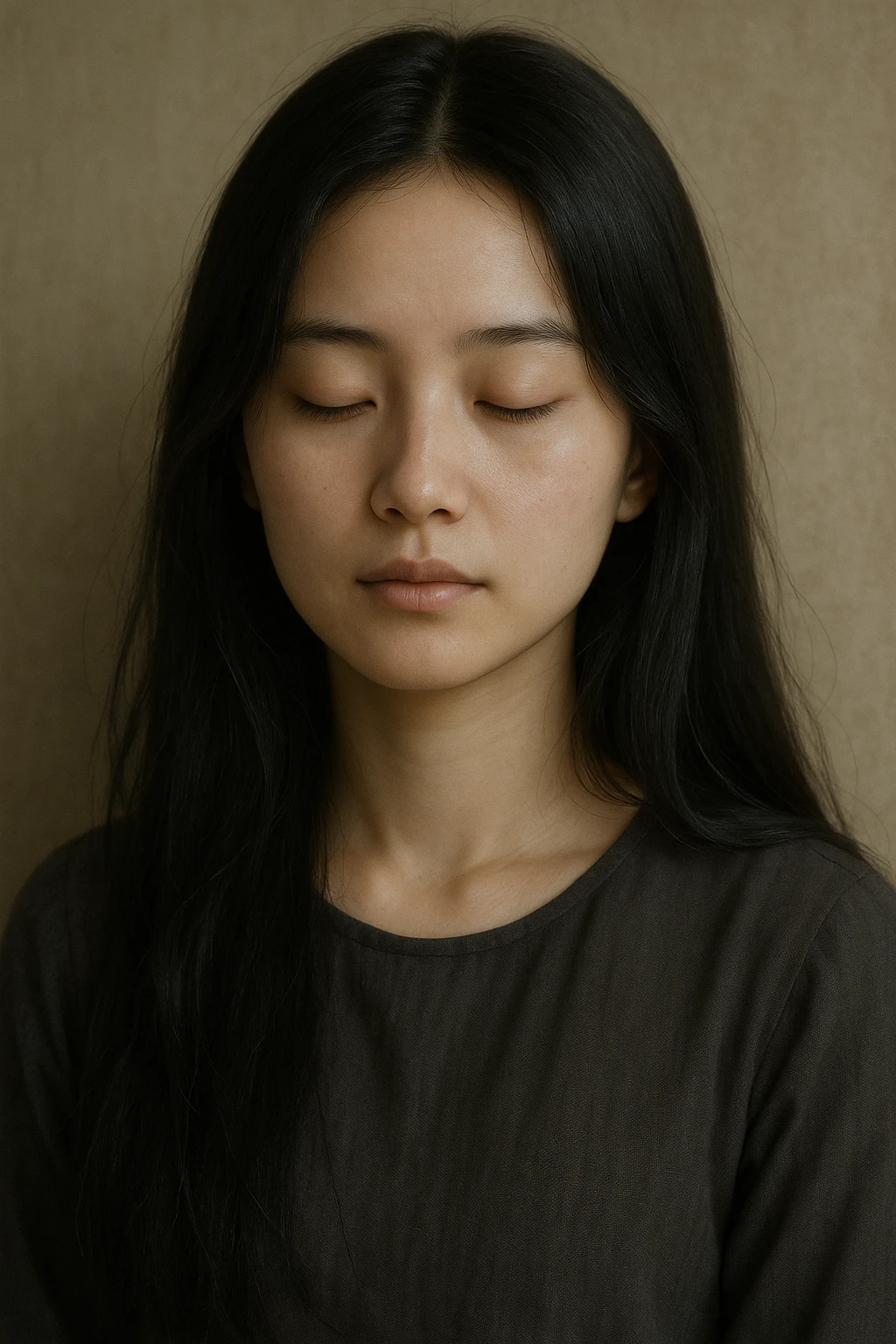A girl with long black hair and fair skin emoji