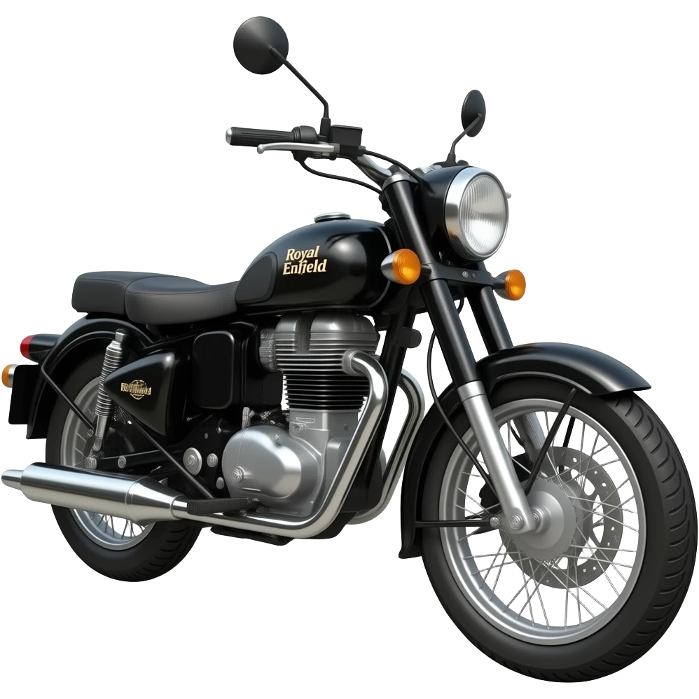 Black bullet with Royal Enfield Bullet logo emoji