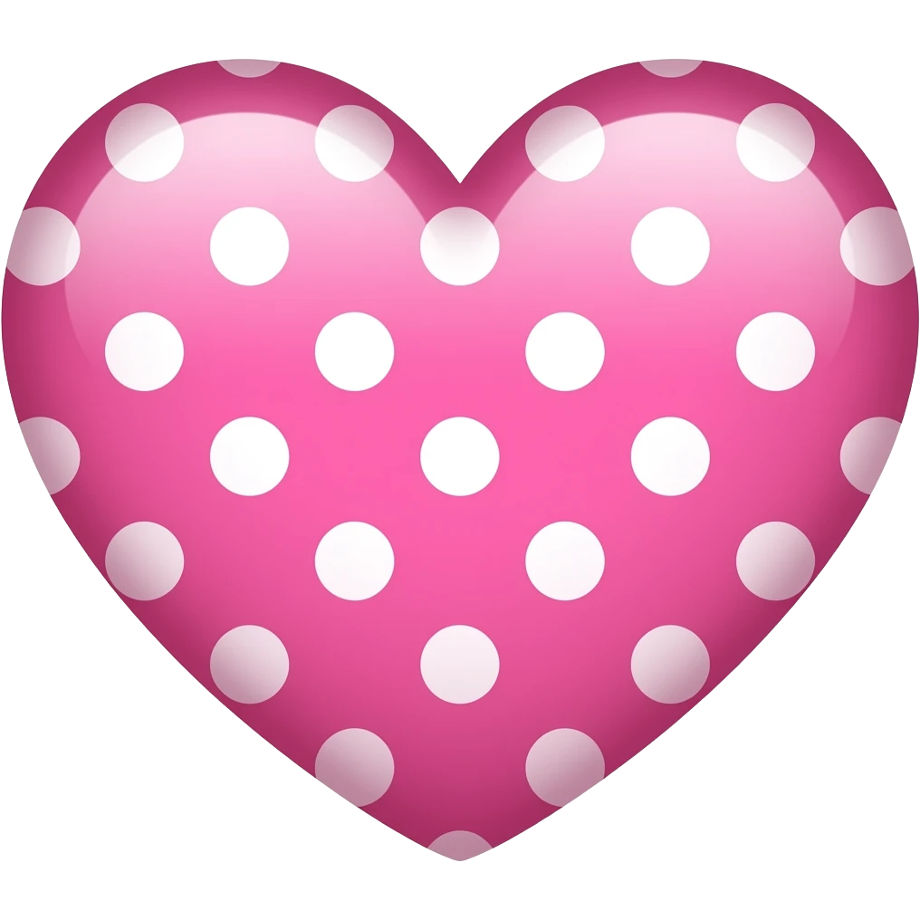 white polka dot  on pink heart emoji