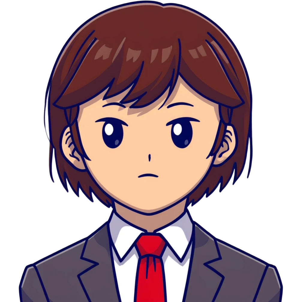 Kiyotaka Ayanokoji from Classroom of the Elite, calm emotionless eyes, medium-length straight brown hair with bangs, serious neutral expression, school uniform with red blazer and tie, face close-up emoji