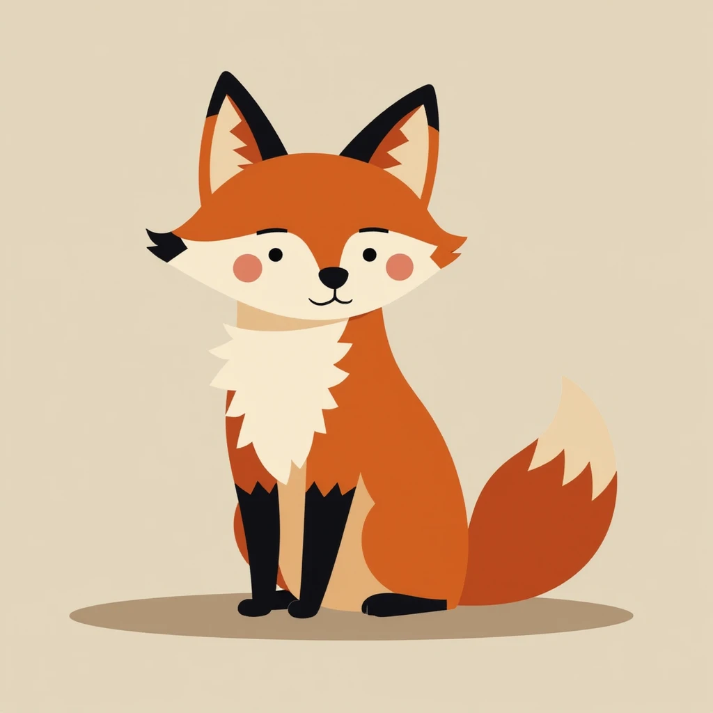 Flat design style fox emoji