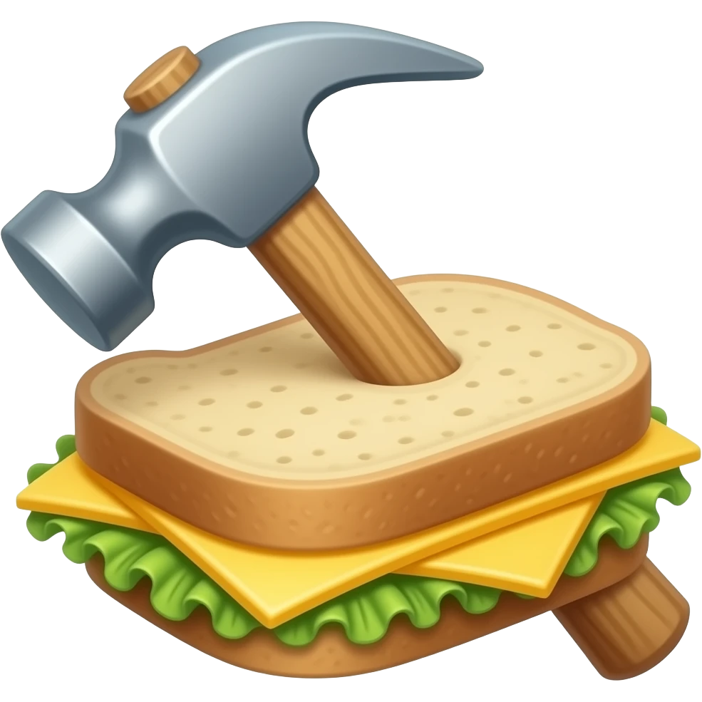Hammer and cheese sandwich emoji