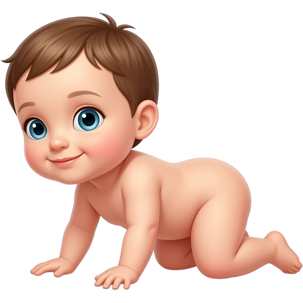 Naked baby girl crawling emoji