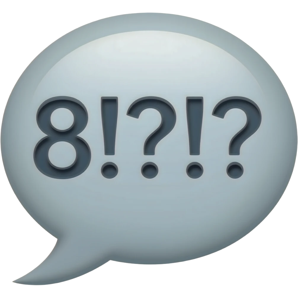 speech bubble 8!?!? emoji