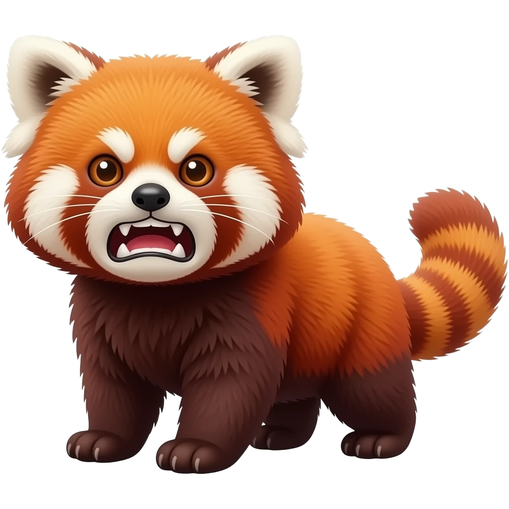 Very Angry red panda, cartoon emoji