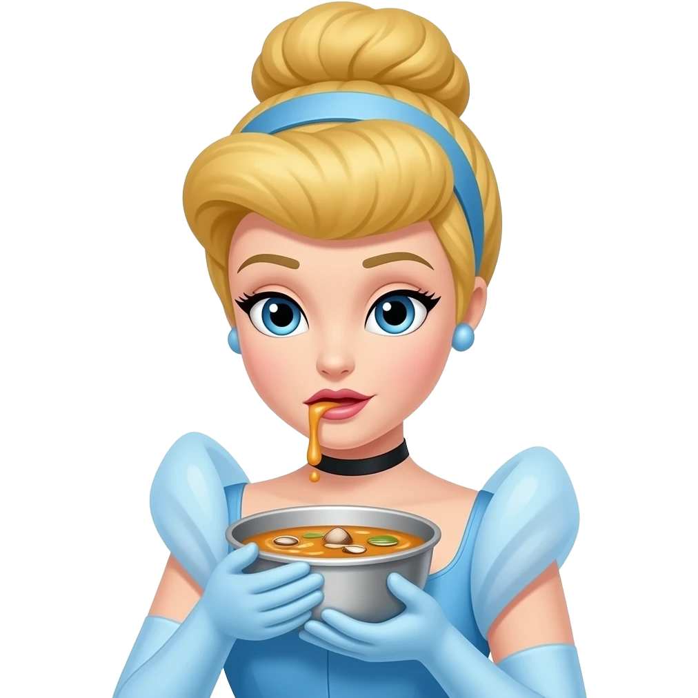 Cinderella drooling clam chowder emoji