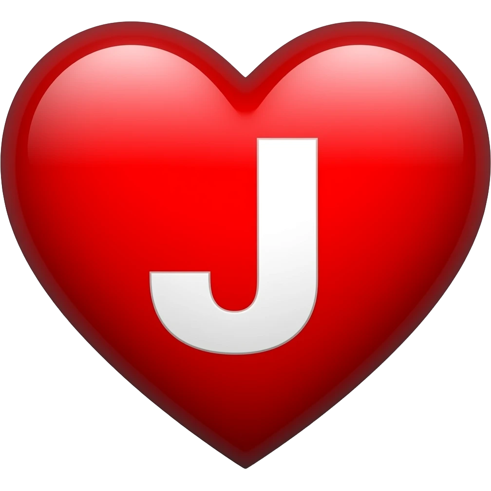 corazon rojo con la letra j emoji