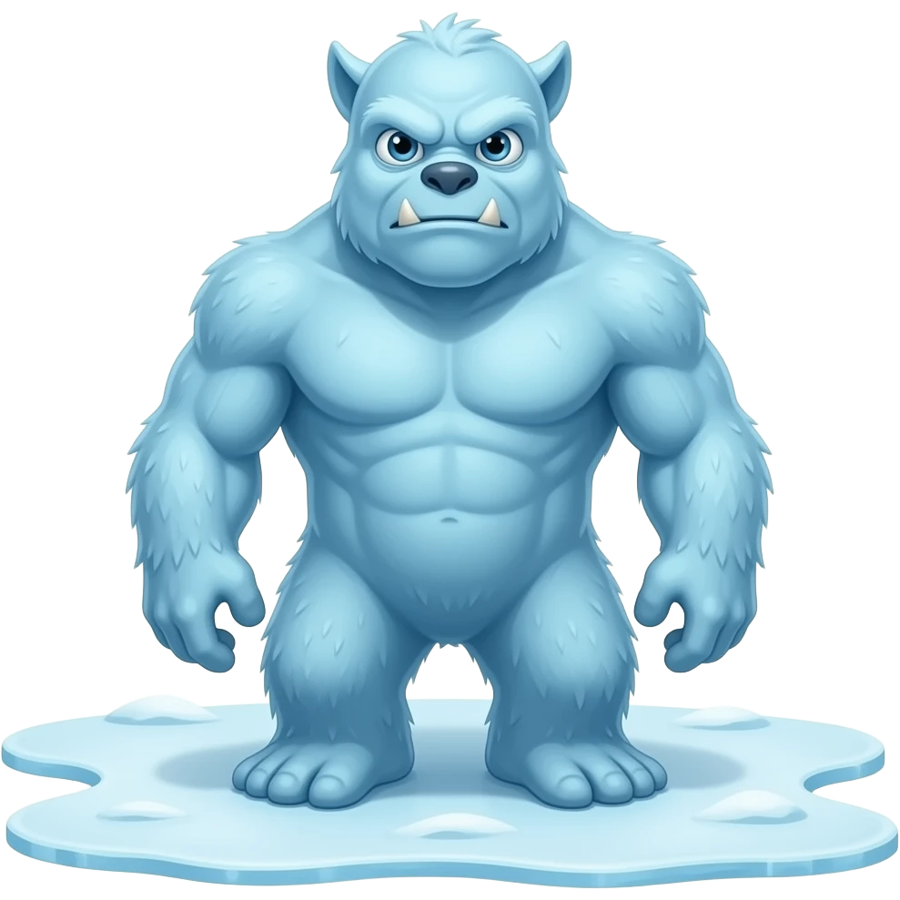 Ice Monster its stanting on its two feet and the ground started frieze emoji