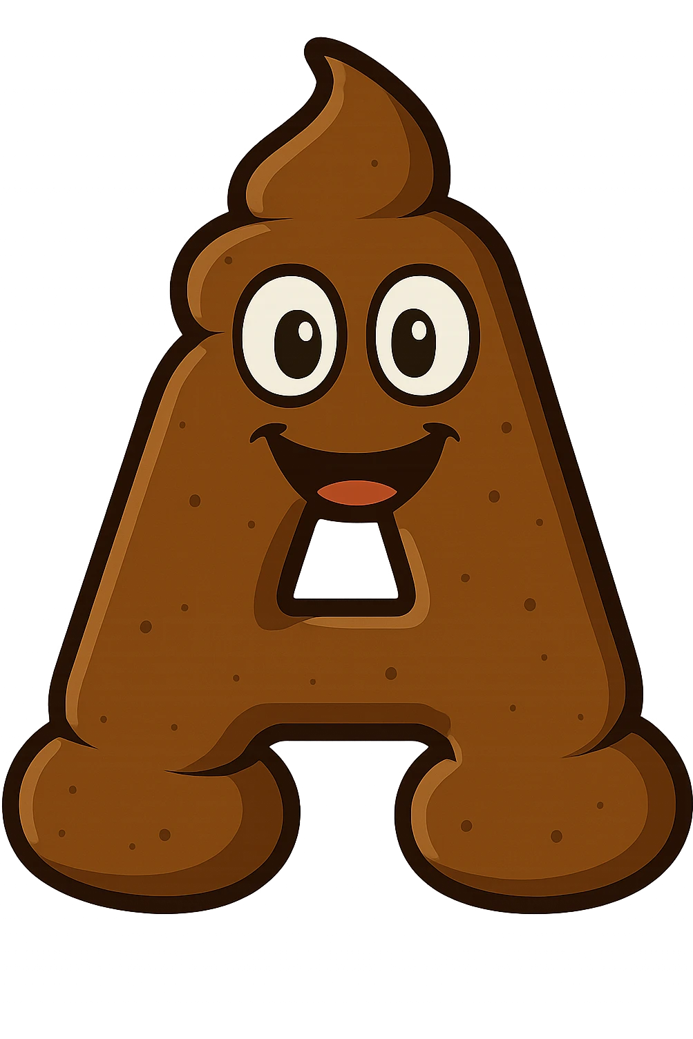 lettera "A" a forma di cacca emoji