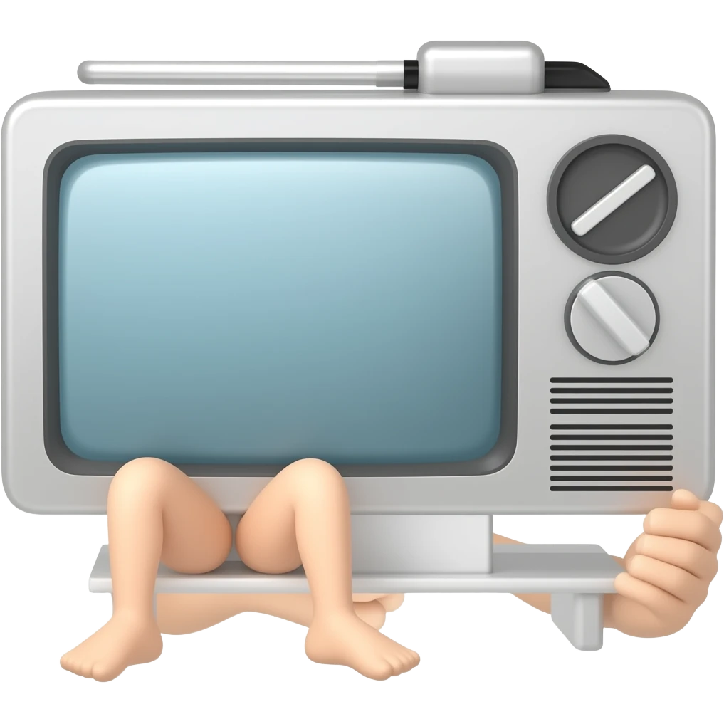 Tv con piernas humano emoji