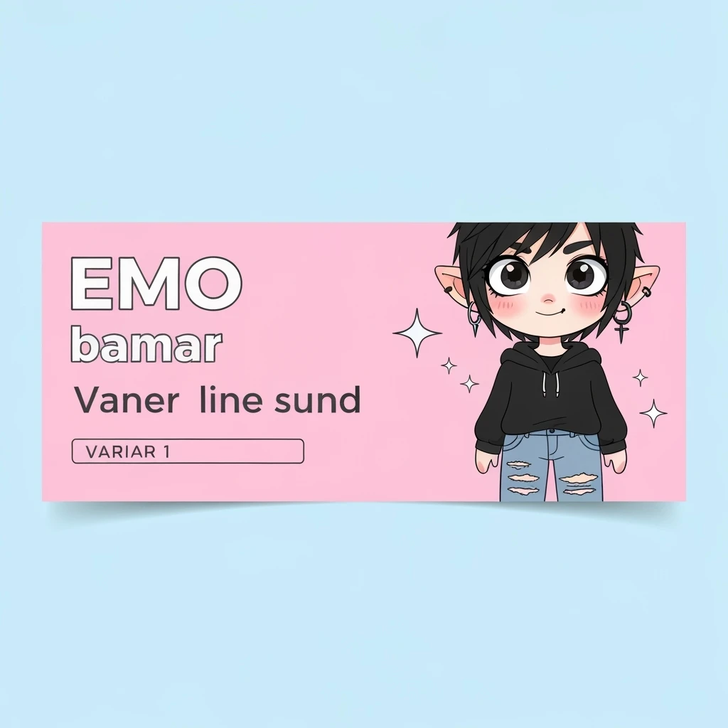 emo banner, cute, expressive, minimal, variation 1 emoji