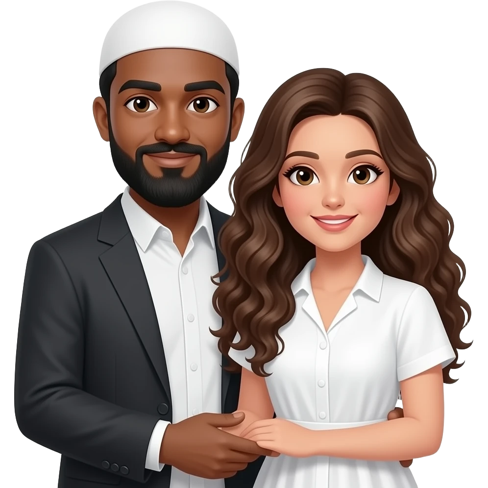 iBlack bald bearded bald headed with bare head and no cloth on his headMuslimjj man holding white long curly brown haired female  Man is bald with nothing on his head No mustache on man With a bald head with nothing on his head emoji