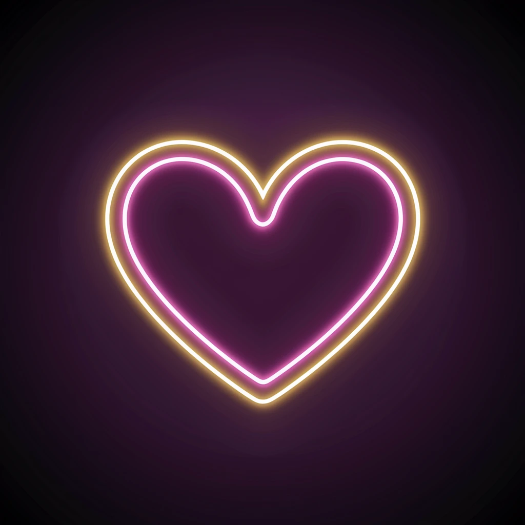 heart with a neon glow emoji