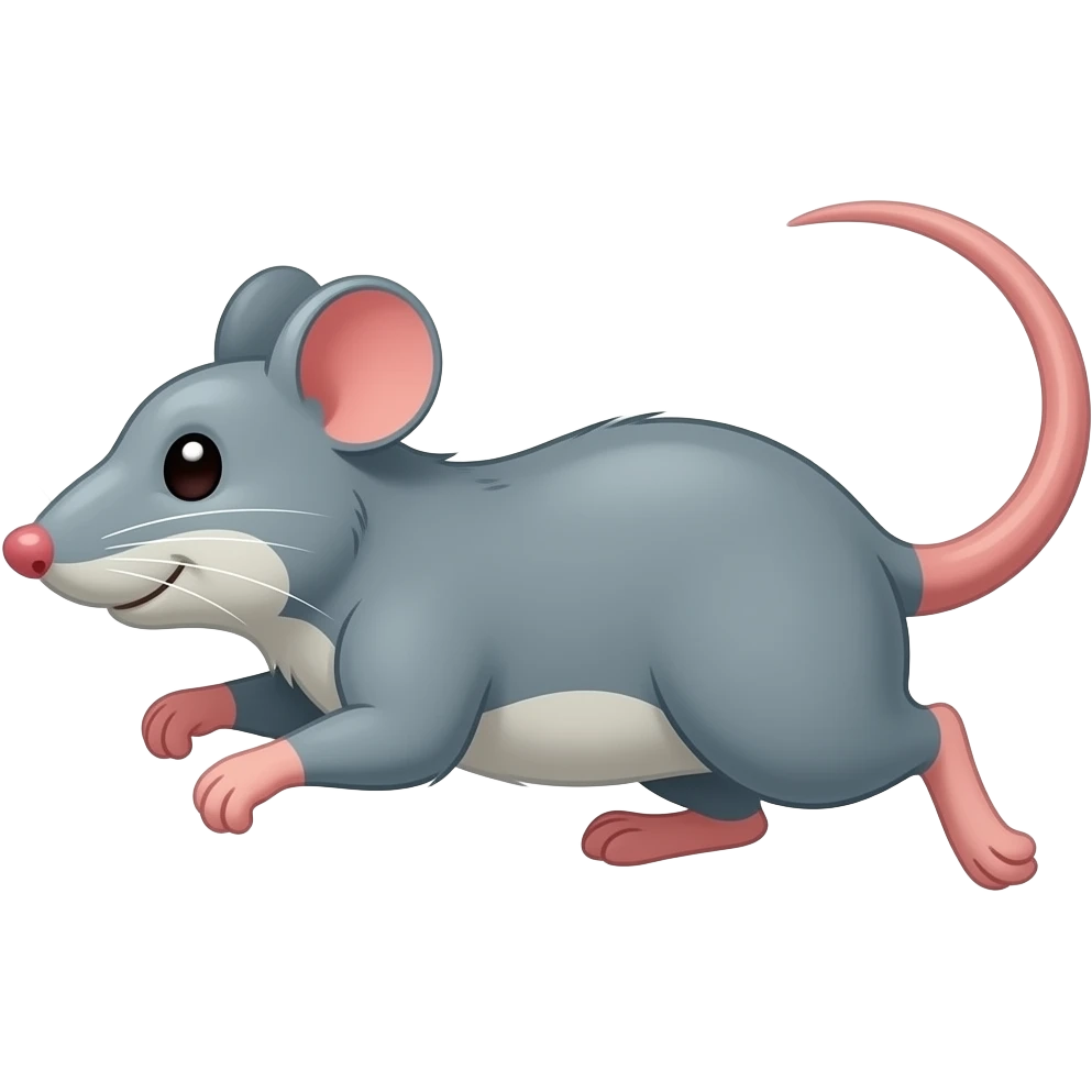 The cartoon rat runs on fours emoji