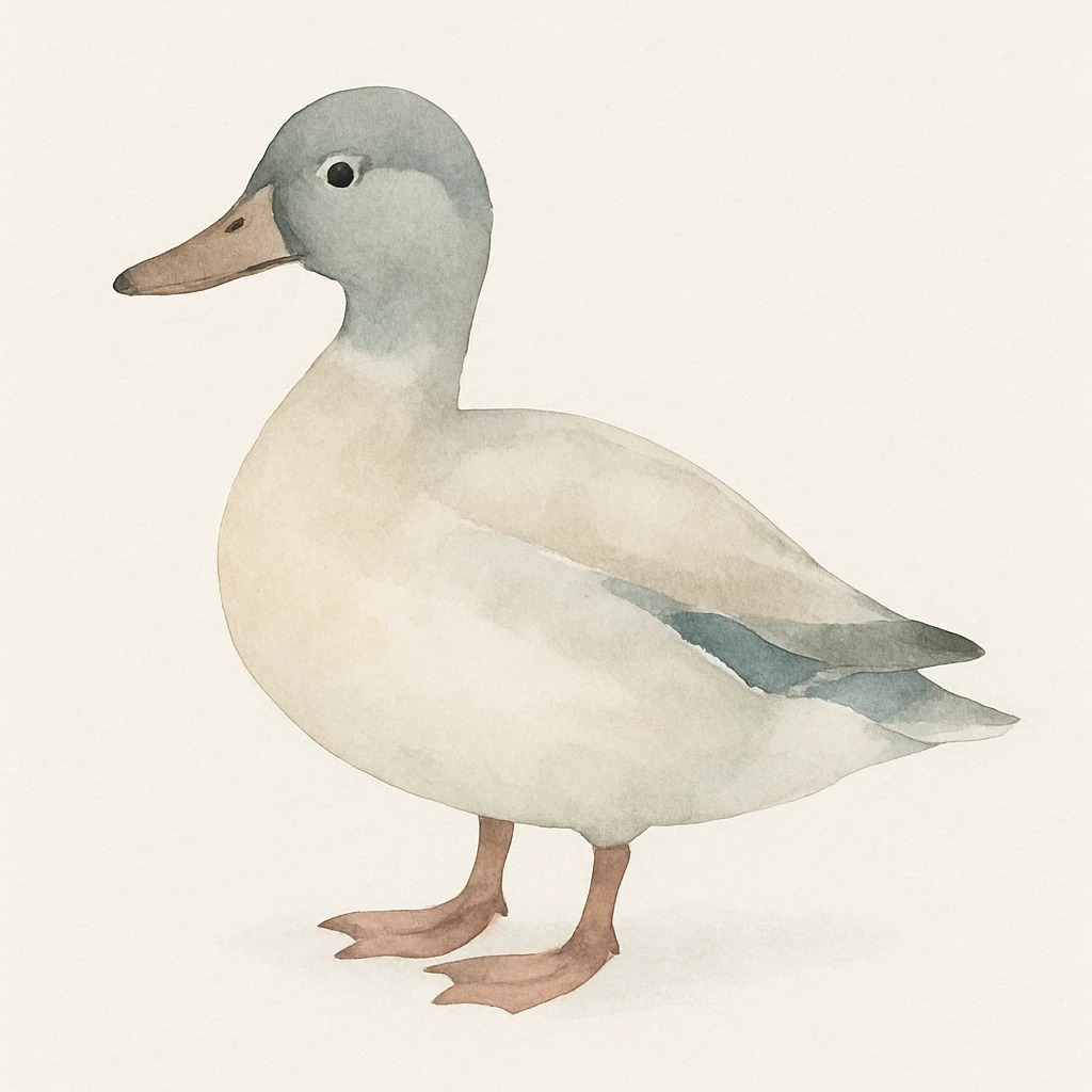 lifelike realistic duck in watercolor art style emoji