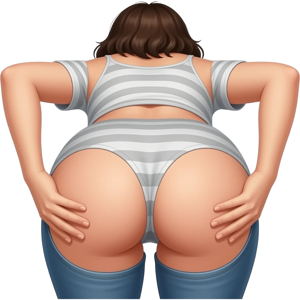 Woman bent over holding gapped ass open emoji