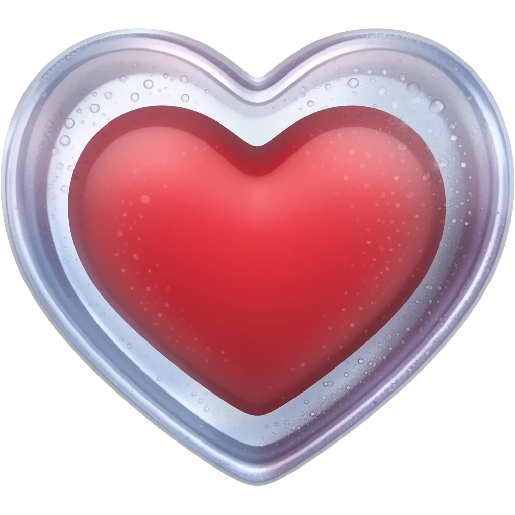 Coracao vermelho mas de gelo emoji