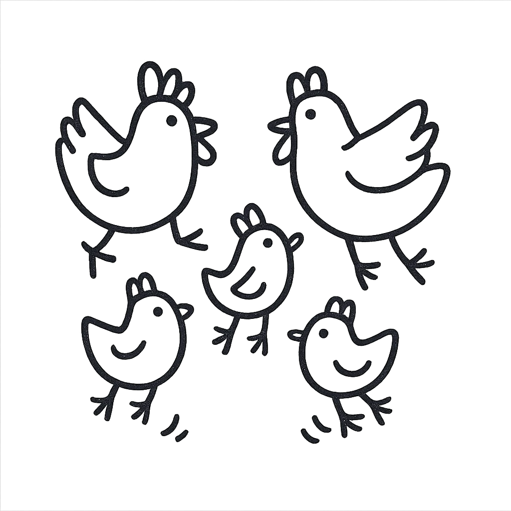 multiple chickens jumping, icon style, geometric shapes, stylized, professional look emoji