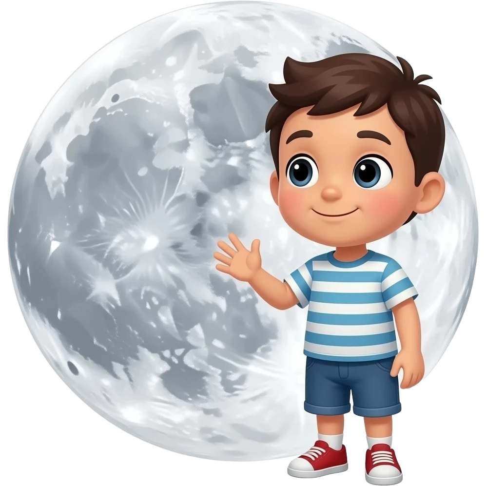 kid watching the moon emoji