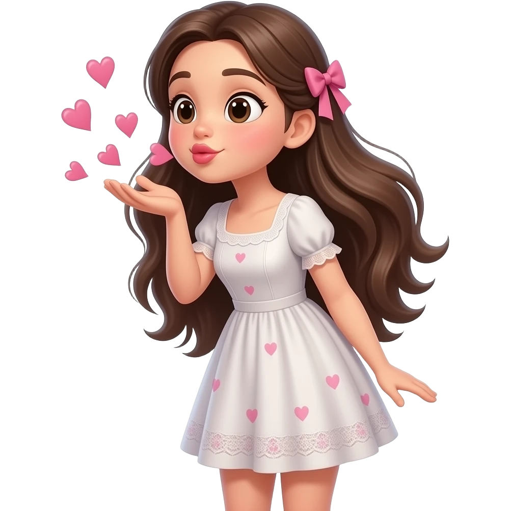 girl sending a lot of kisses emoji