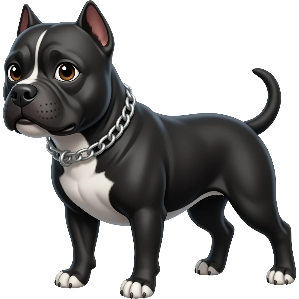 black pitbull with a silver  collar emoji