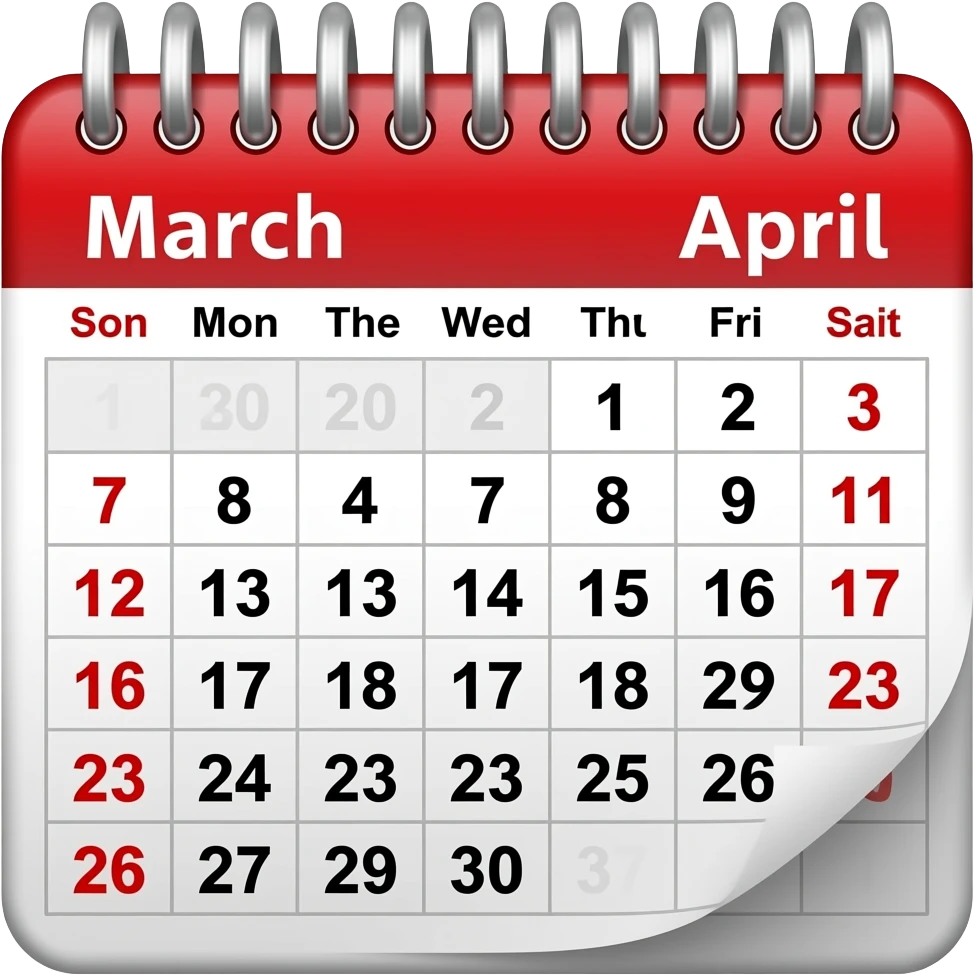 CALENDARIO MARZO ABRIL emoji