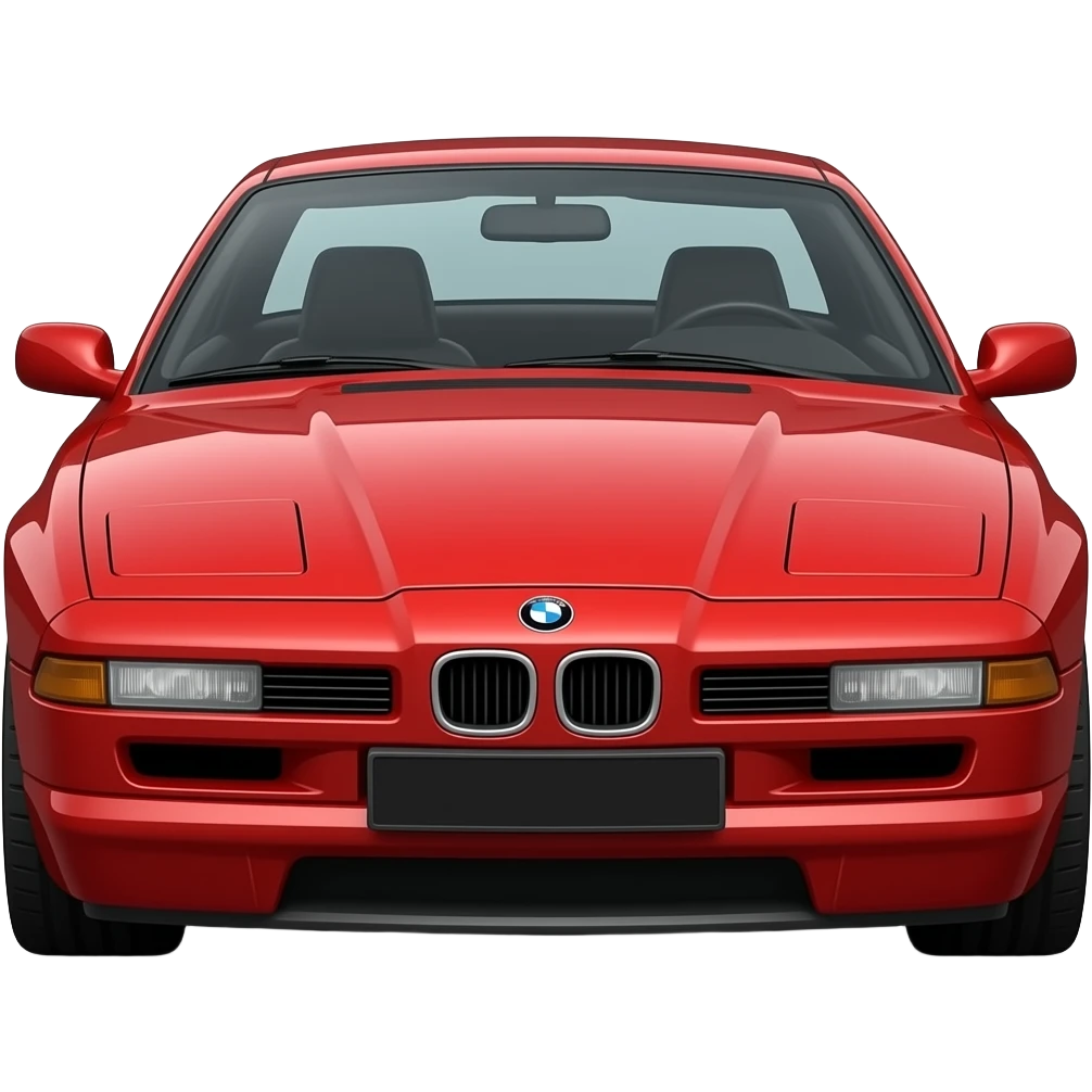 BMW 850csi rot, scheinwerfer an, sportspiegel emoji