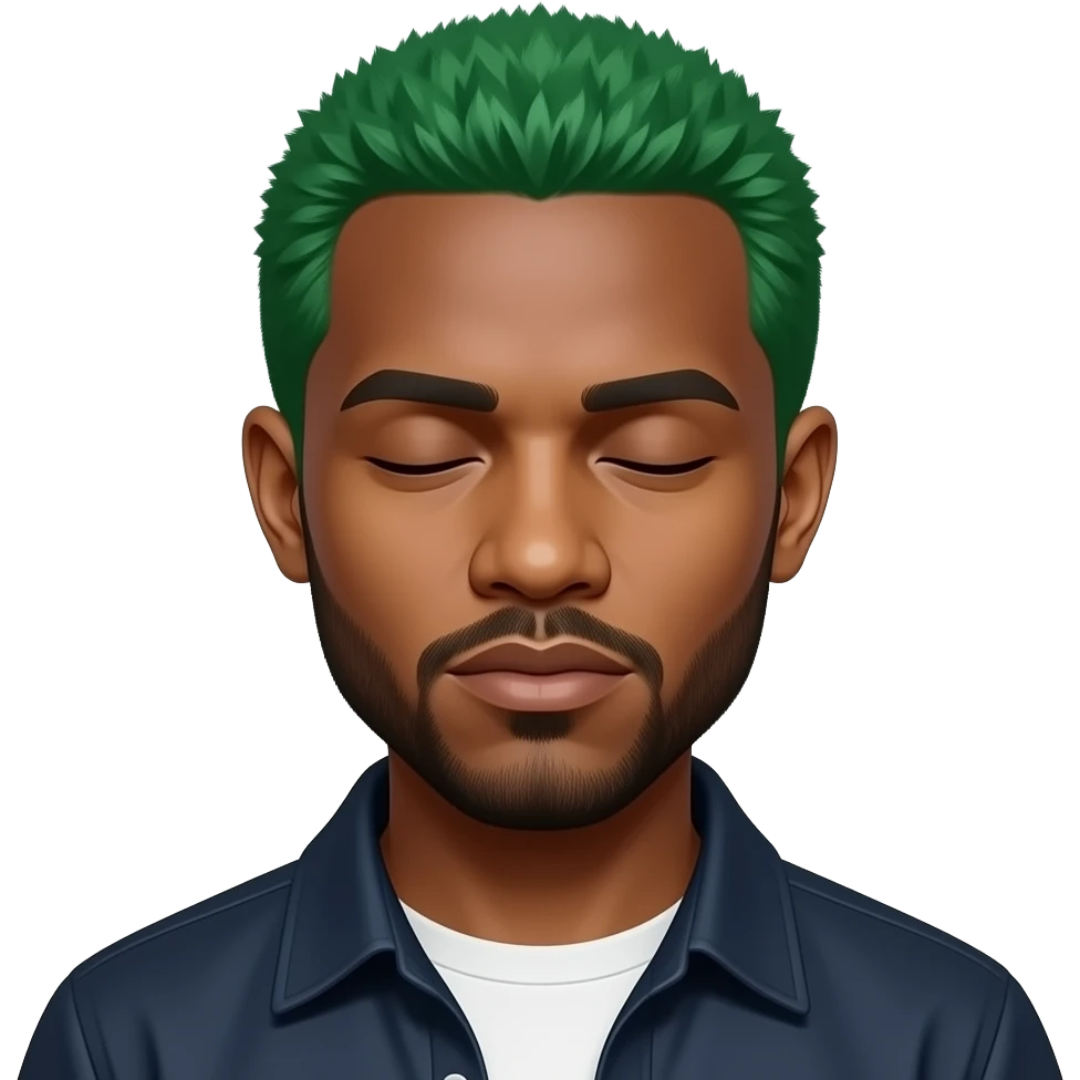 Frank ocean hiding face green buzz hair hidingore emoji