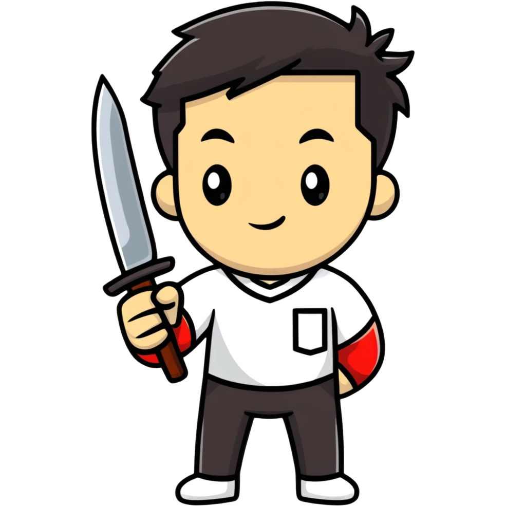 man holding a knife emoji