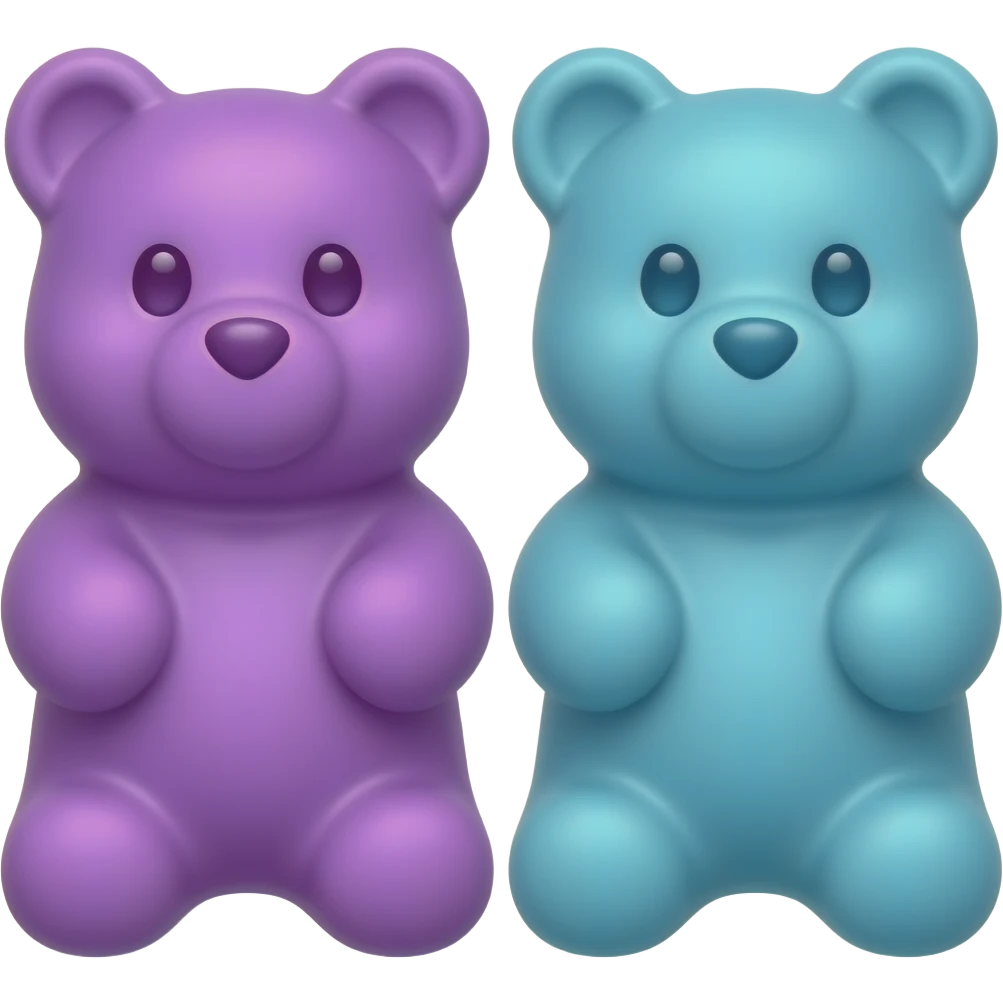 Light purple and Light Blue Gummy Bear pair emoji