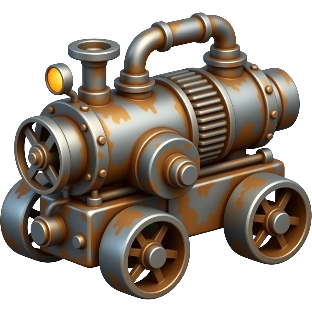 rusty machine on wheels emoji