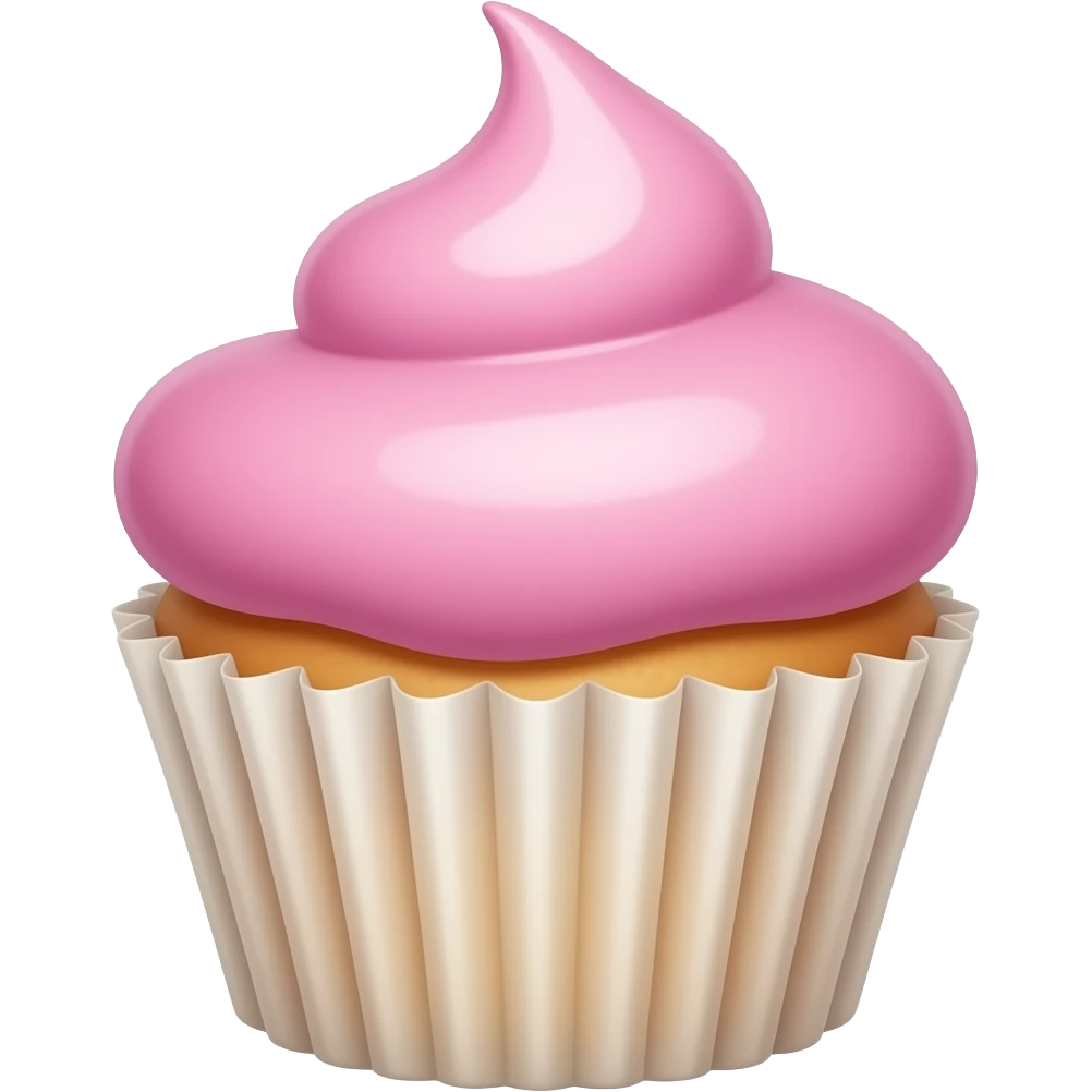 Cupcake with pink icing emoji
