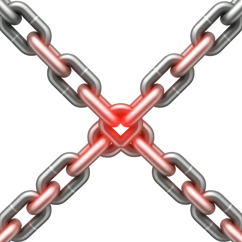 chains glowing red like a laser emoji