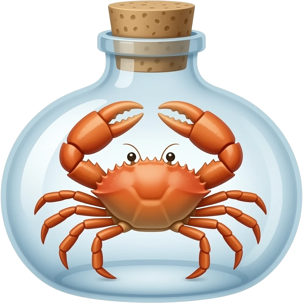 Crab in a bottle emoji