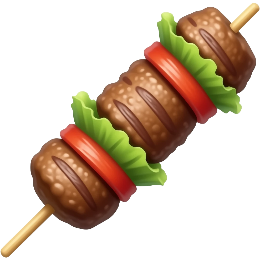 one thai styled- meat bbq without vegetable, only 1 stick, without bg, emoji