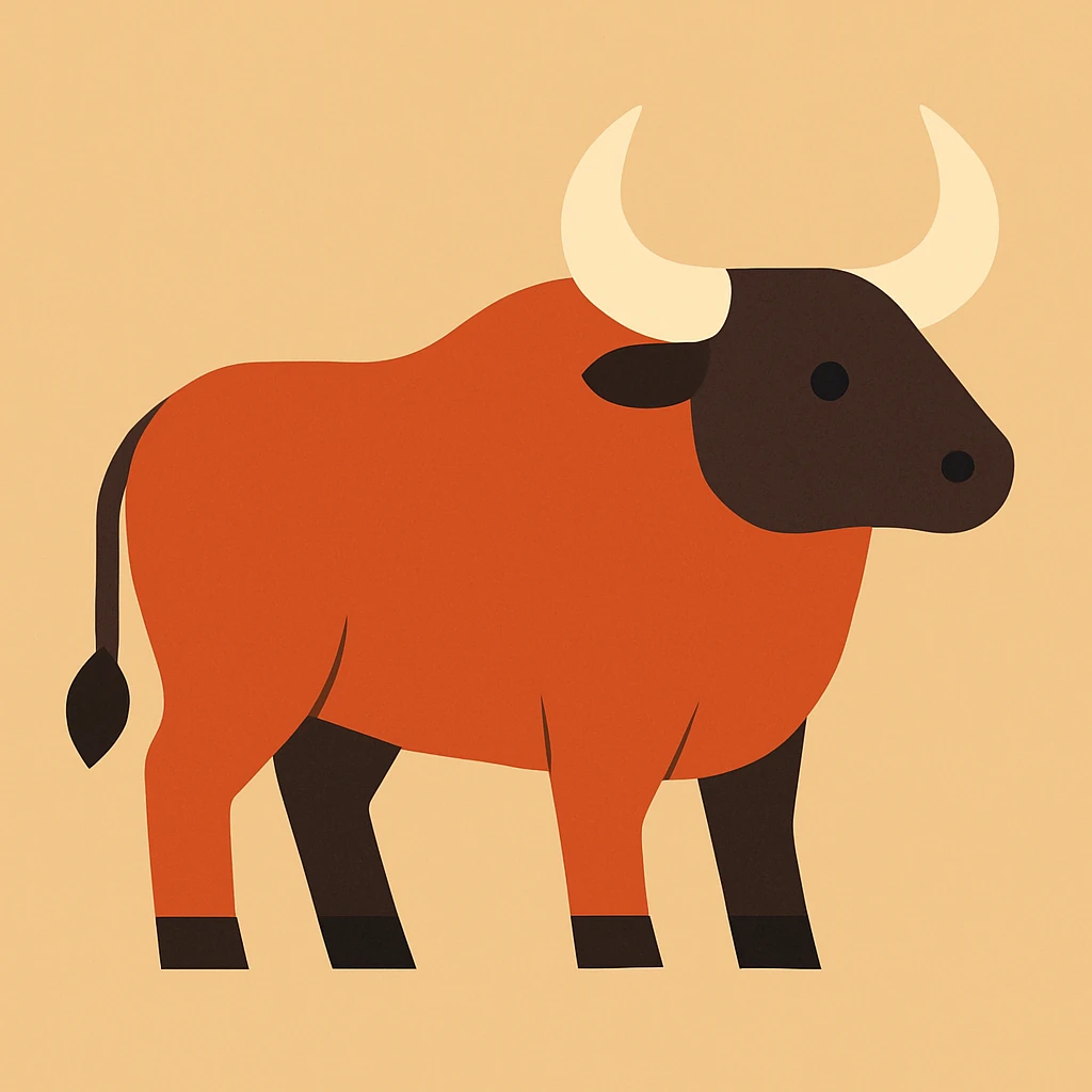 Flat design style ox emoji