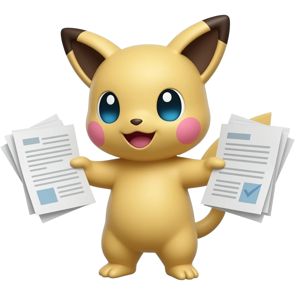 Pokemon Jigglypuff with documents in hand emoji