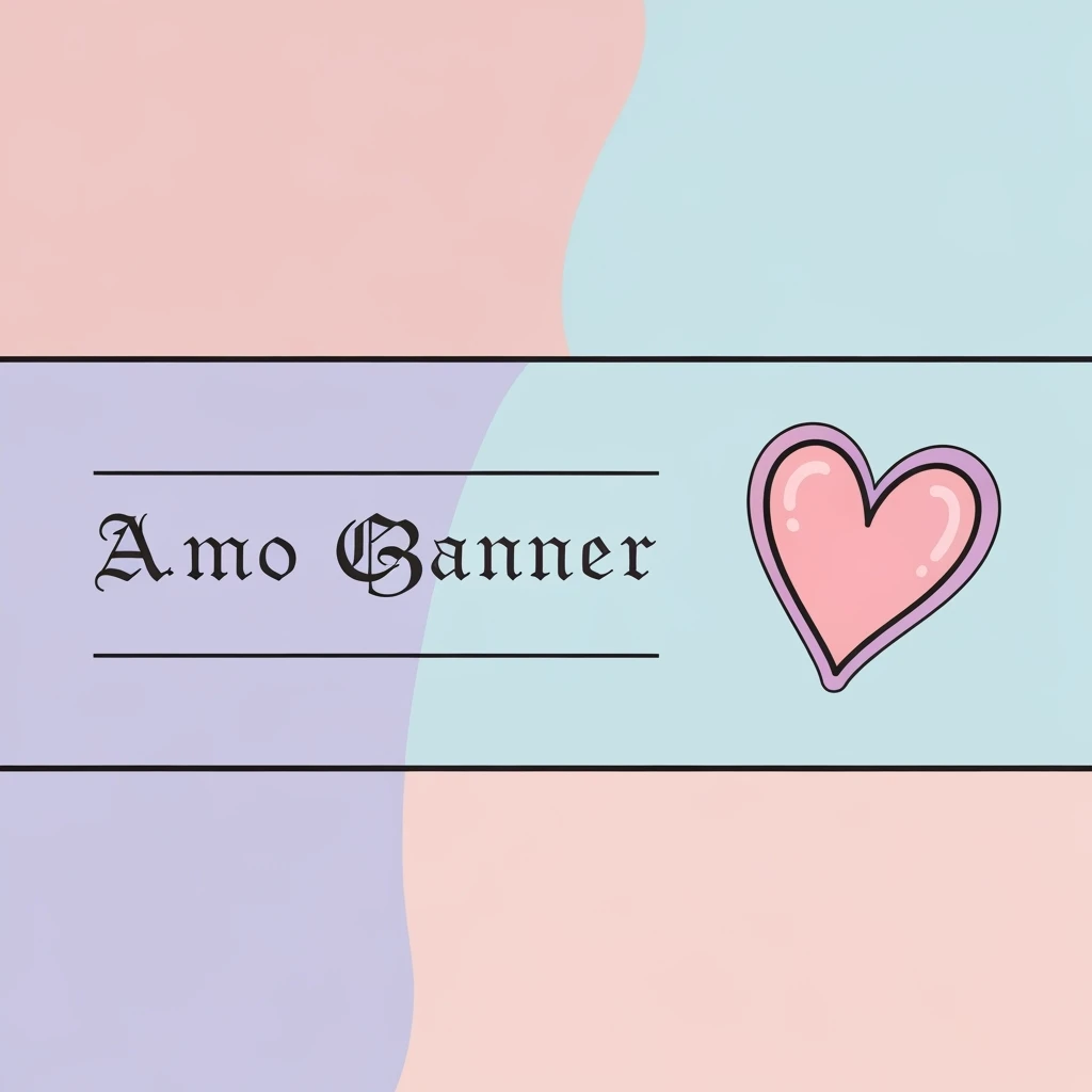 pastel emo banner with a heart accent, cute, expressive, minimal, variation 3 emoji